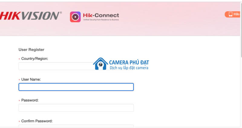Hướng dẫn đăng ký tài khoản Hikvision 
